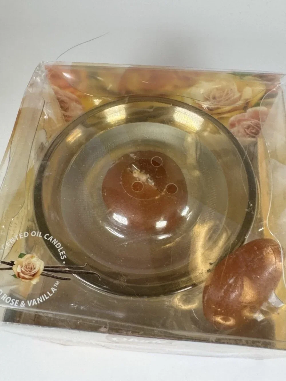 GLADE SCENTED OIL CANDLES SPICED ROSE VANILLA GLASS HOLDER 2 CANDLE REFILLS Y2K